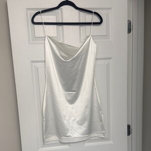 Zaful White Satin Cowl Neck Camisole